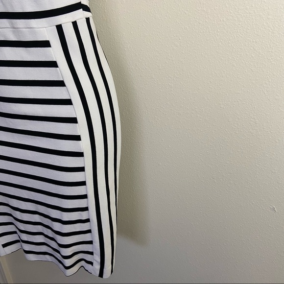 Cupcakes and Cashmere Elliot Stripe Body-Con Dress Black White Sleeveless Sz XS - Picture 5 of 11